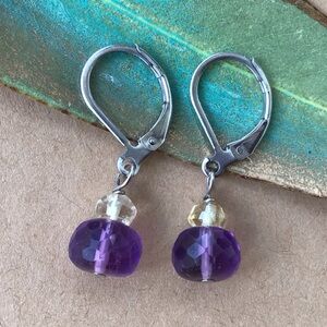 Sundance Charm Amethyst Lemon Quartz Silver Earrings